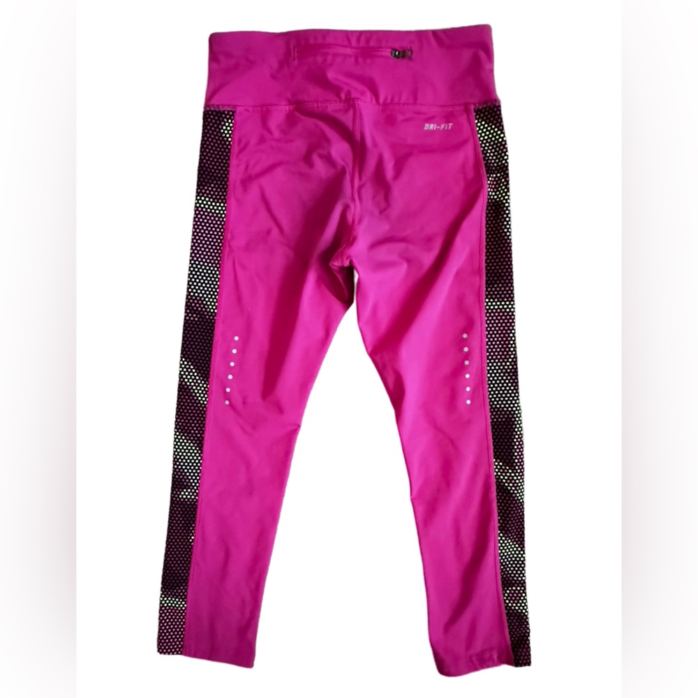 Nike Dri-FIT Capri Pant Activewear Legging Hot Pink/Black Women’s Size Small. - Picture 2 of 16